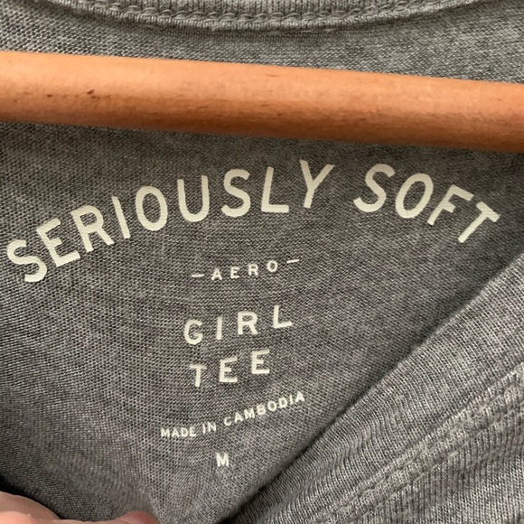 Aero Super Soft Gray Embroidered Floral Tee - Picture 4 of 5